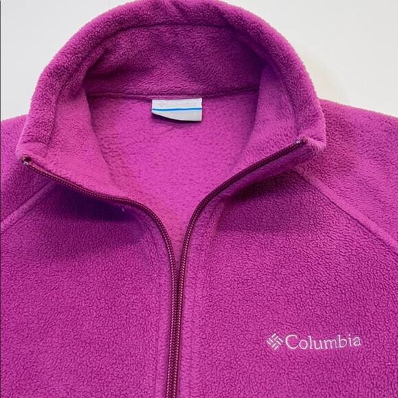 COLUMBIA Womens Small Purple Fuzzy Fleece Jacket - Picture 3 of 3